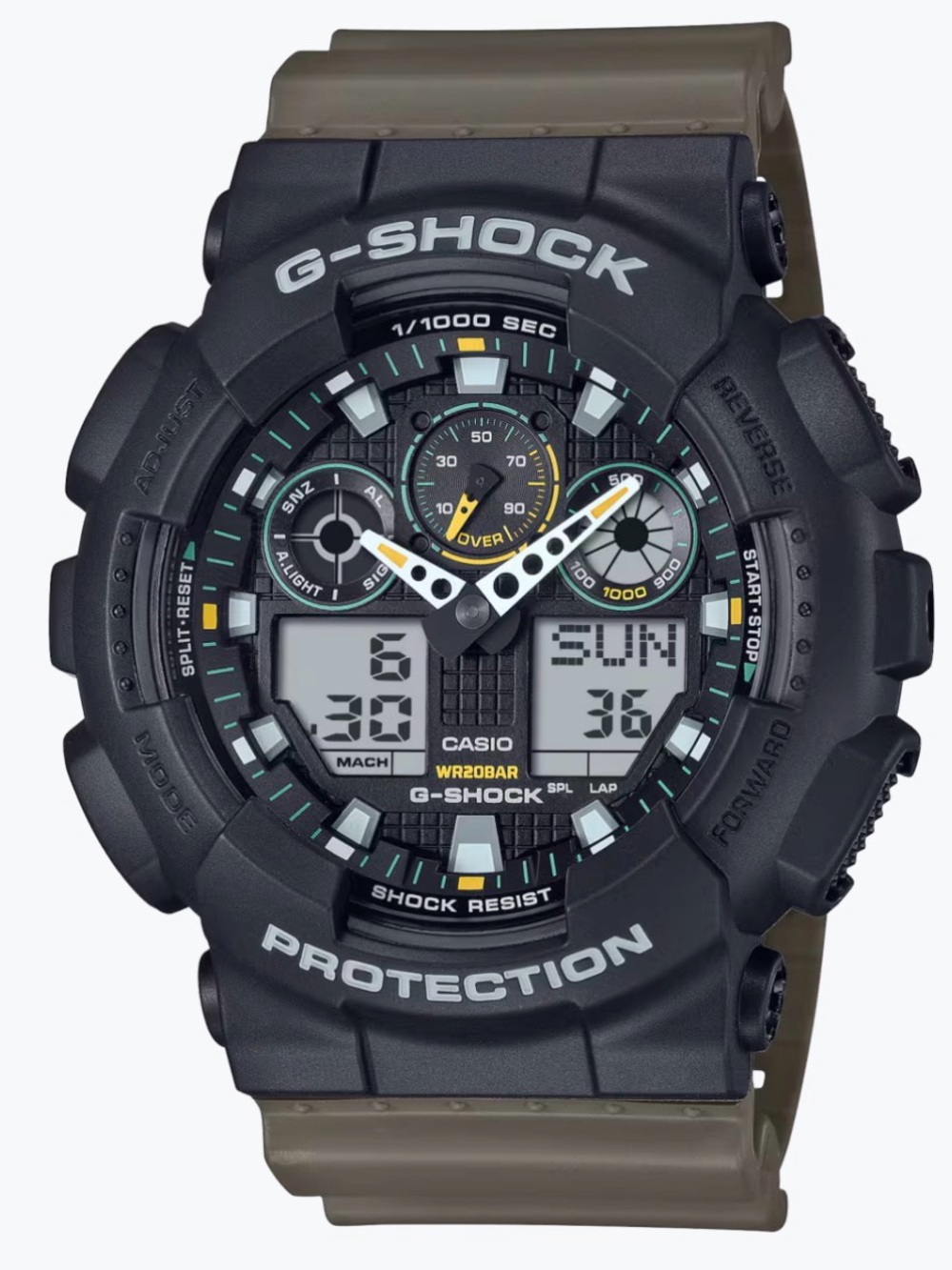 G-Shock Men's Casio Black & Olive Analog Digital Watch